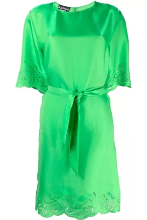 Moschino Women Shift Dresses - Lace-trimmed shift dress - Green