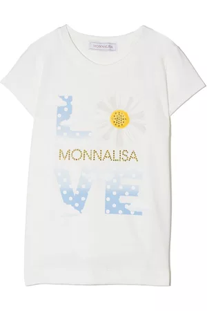 MONNALISA Girls T-Shirts - Love logo-print T-shirt - White