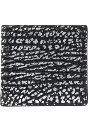 Alexander McQueen Men Wallets - Leopard-print bi-fold wallet - Black