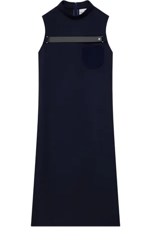 Courrèges Strap-detailed twill midi dress