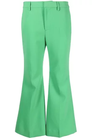 Dsquared2 Women Wide Leg Pants - Kick-flare cropped trousers - Green