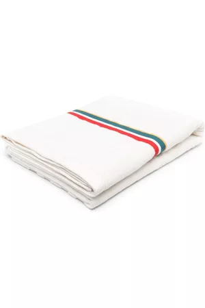Orlebar Brown Men Swimwear - Striped cotton beach towel - White