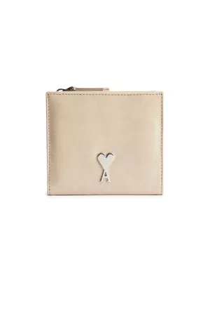 Ami Wallets - Monogram-detail smooth-leather wallet - Neutrals