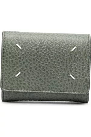 Maison Margiela Men Wallets - Four-stitch logo folded wallet - Green