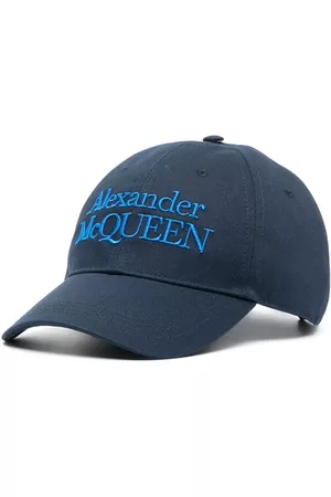 Alexander McQueen Men Caps - Logo-embroidered baseball cap - Blue