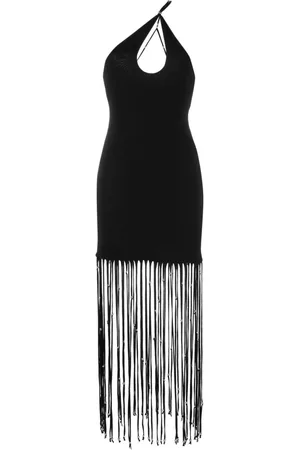 ROTATE Women Fringe Dresses - Fringe-detailing cut-out dress - Black