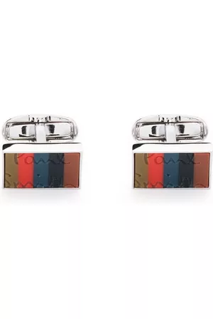 Paul Smith Men Cufflinks - Striped cufflinks - Silver