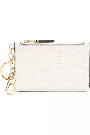 Ralph Lauren Women Wallets - Embossed-logo zip leather wallet - Neutrals