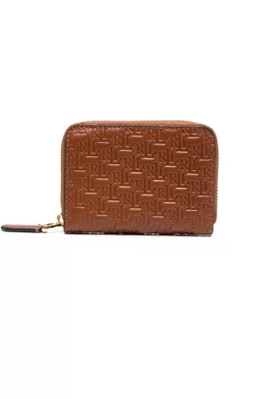 Ralph Lauren Women Wallets - Embossed logo-print leather wallet - Brown