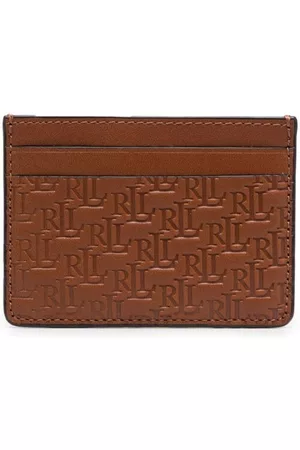 Ralph Lauren Women Wallets - Debossed-logo leather card-holder - Brown
