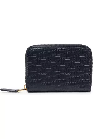 Ralph Lauren Women Wallets - Embossed logo-print leather wallet - Blue