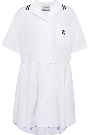 Miu Miu Logo-print poplin minidress