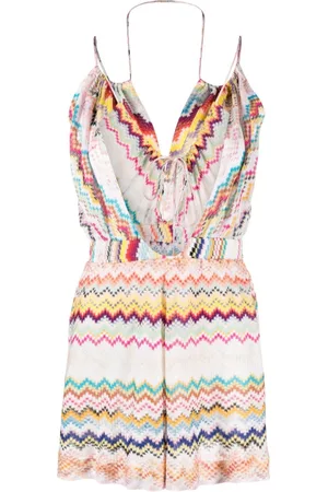 Missoni Women Playsuits & Rompers - Zigzag halterneck playsuit - White