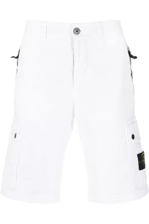 Stone Island Men Shorts - Compass-patch cargo shorts - White