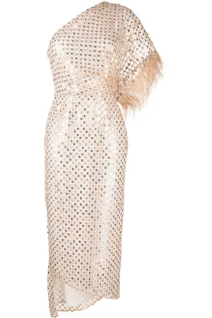 MANNING CARTELL Women Sequin Party Dresses - Checkerboard sequin-embellished dress - Neutrals