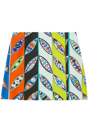 Puccini Girandole-print silk wrap skirt
