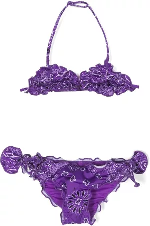 MC2 SAINT BARTH Girls Bikini Sets - Paisley-print bikini set - Purple