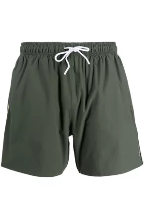 HUGO BOSS Men Swim Shorts - Iconic logo-print swim shorts - Green