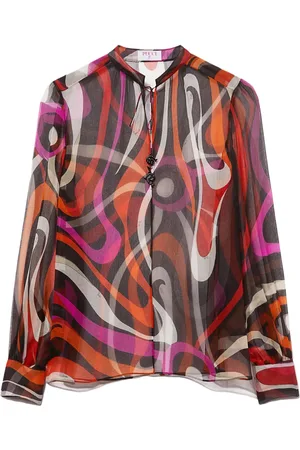 Puccini Wave-print silk blouse