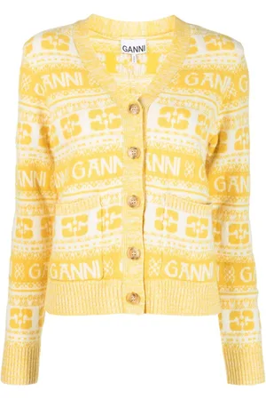 Ganni V-neck knit cardigan