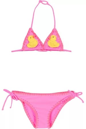 MC2 SAINT BARTH Girls Bikinis - Duck-motif crochet bikini - Pink