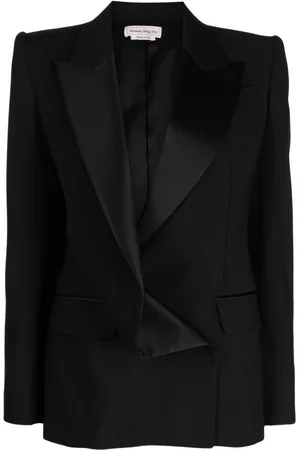 Alexander McQueen Women Double Breasted Jackets - Double-breasted structured blazer - Black