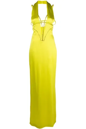 GENNY Crystal-embellished maxi dress