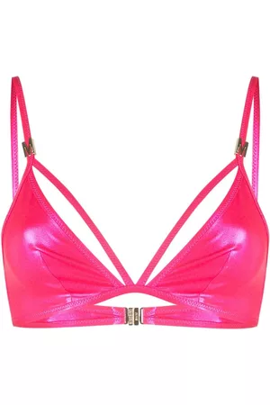 Moschino Women Triangle Bikinis - Metallic triangle bikini top - Pink