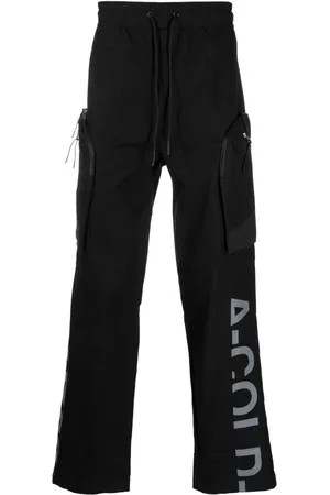 A-cold-wall* Men Wide Leg Pants - Overset Tech logo-print trousers - Black