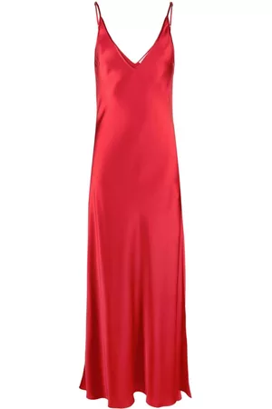 There Was One Women Casual Dresses - Satin slip dress - Red
