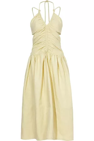 Proenza Schouler Women Ruched Dresses - Ruched-detailing V-neck dress - Neutrals