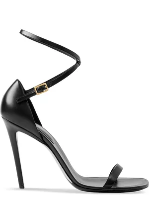 Burberry Women Leather Sandals - 100mm wrap-around leather sandals - Black