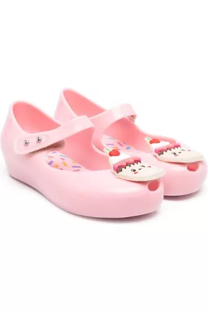 Mini Melissa Girls Ballerinas - Appliqué-detail round-toe ballerinas - Pink