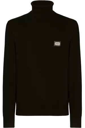 Dolce & Gabbana Men Turtleneck Sweaters - DG Essentials roll-neck wool jumper - Black