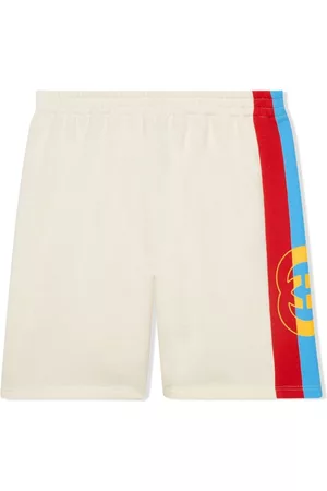 Gucci Boys Shorts - Interlocking G side-stripe shorts - 9216 Bianco