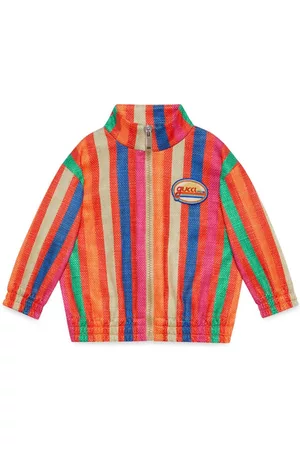 Gucci Bomber Jackets - Logo-patch striped jersey jacket - 6375 Rosso