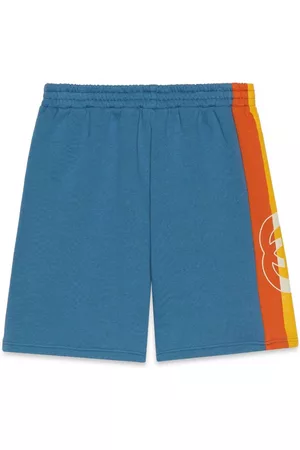 Gucci Boys Shorts - Interlocking G side-stripe shorts - 4428 Blu
