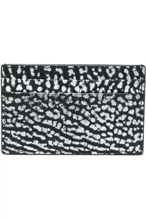 Alexander McQueen Men Wallets - Leopard-print leather cardholder - Black