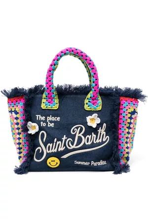 MC2 SAINT BARTH Women Tote Bags - Vanity crochet-detailed beach bag - Blue