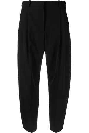 Stella McCartney Women Pants - Tapered-leg cropped wool trousers - Black