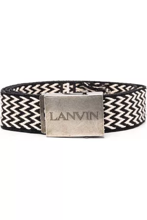 Lanvin Men Belts - Zigzag-motif buckle belt - Black