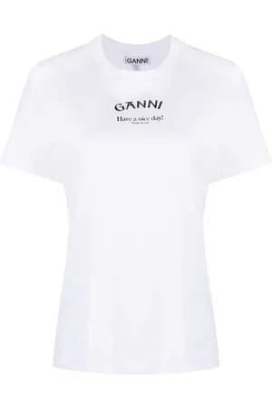 Ganni Logo-print organic cotton T-shirt