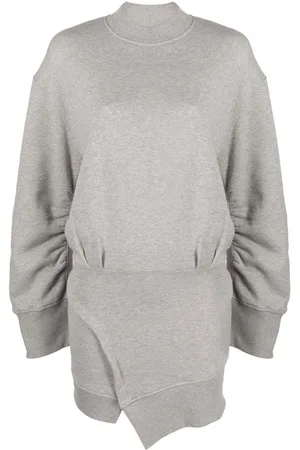 The Attico Gathered-sleeve sweatshirt minidress