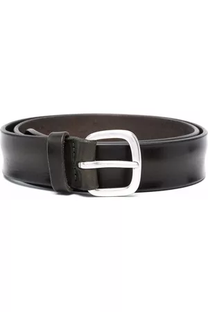 Orciani Men Belts - Rounded buckle leather belt - Green