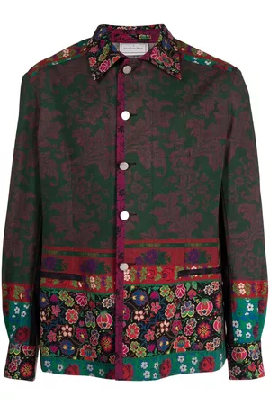 PIERRE-LOUIS MASCIA Men Floral Jackets - Floral-print jacket - Brown