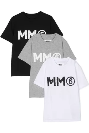 Maison Margiela Girls T-Shirts - Three-pack logo-print T-shirtsthree-pack logo-print T-shirts - Black