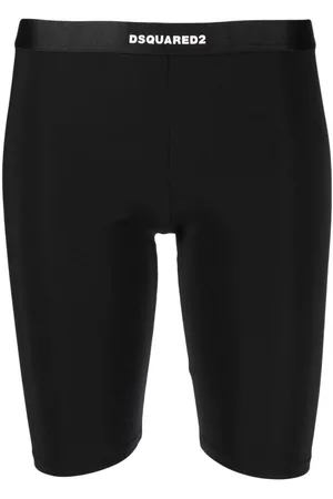 Dsquared2 Women Leggings - Logo-waistband cropped leggings - Black