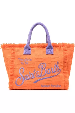 MC2 SAINT BARTH Women Beach Bags - Vanity terry-cloth beach bag - Orange