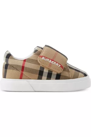 Burberry Sneakers - Check-pattern cotton sneakers - Neutrals