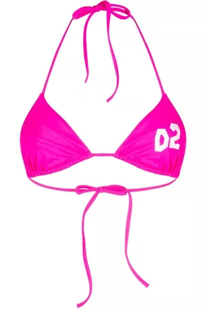 Dsquared2 Women Triangle Bikinis - Number-print triangle bikini top - Pink